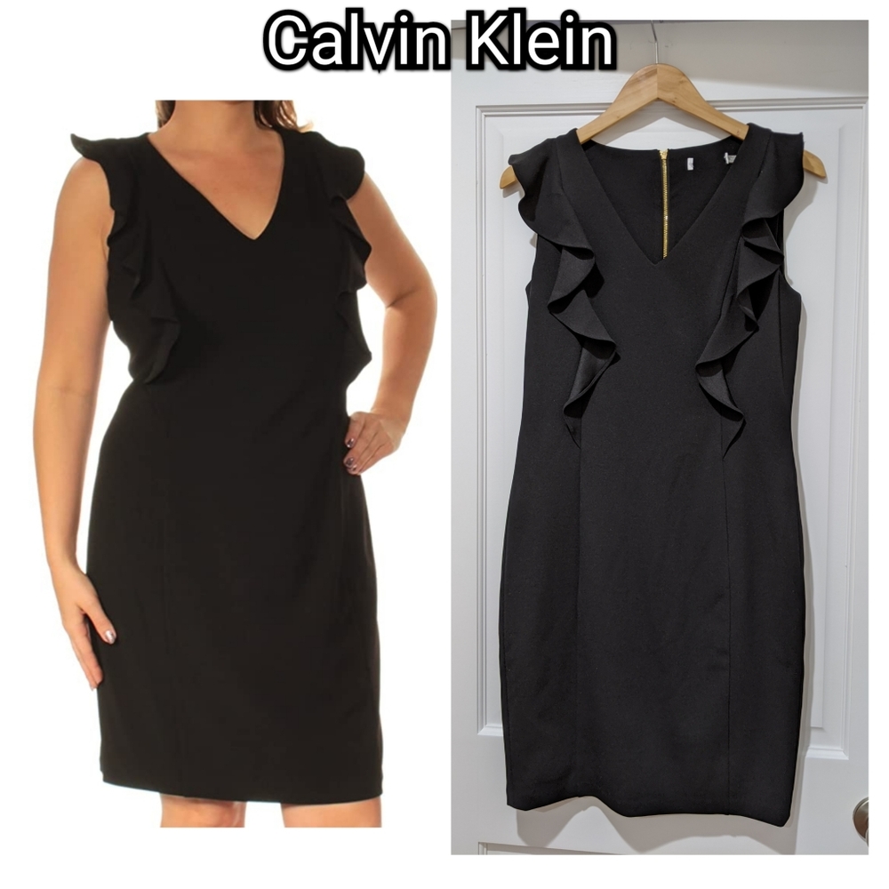 Calvin Klein Ruffled Cocktail Dress NWOT
